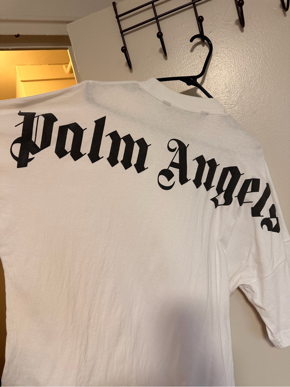 Palm Angels White Short Sleeve Logo Crewneck T-Shirt
